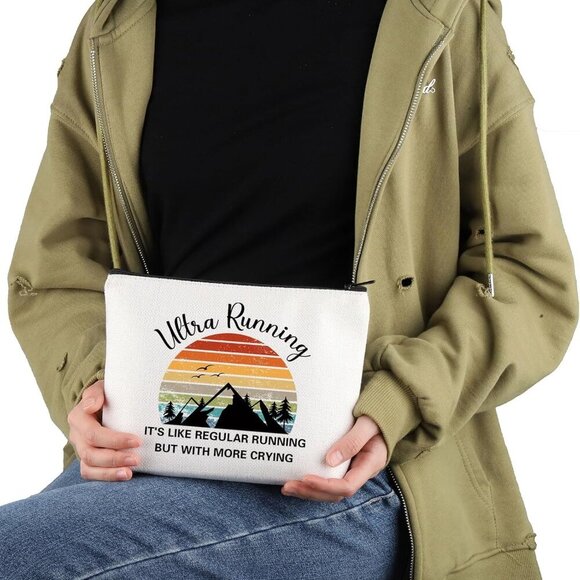 Marathon Runner Appreciation Gift Ultra Running Makeup Bag Trail Runner Cosmetic - Picture 6 of 7